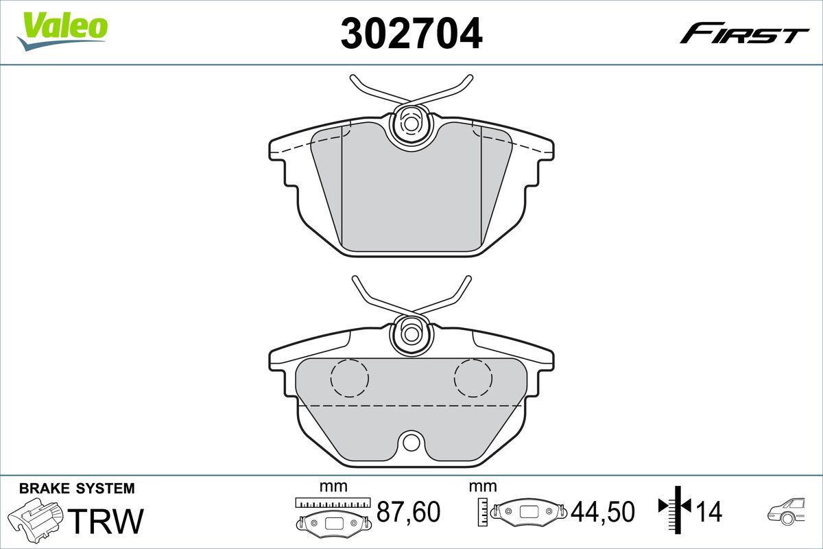 VALEO Fékbetét, mind 302704_VALEO